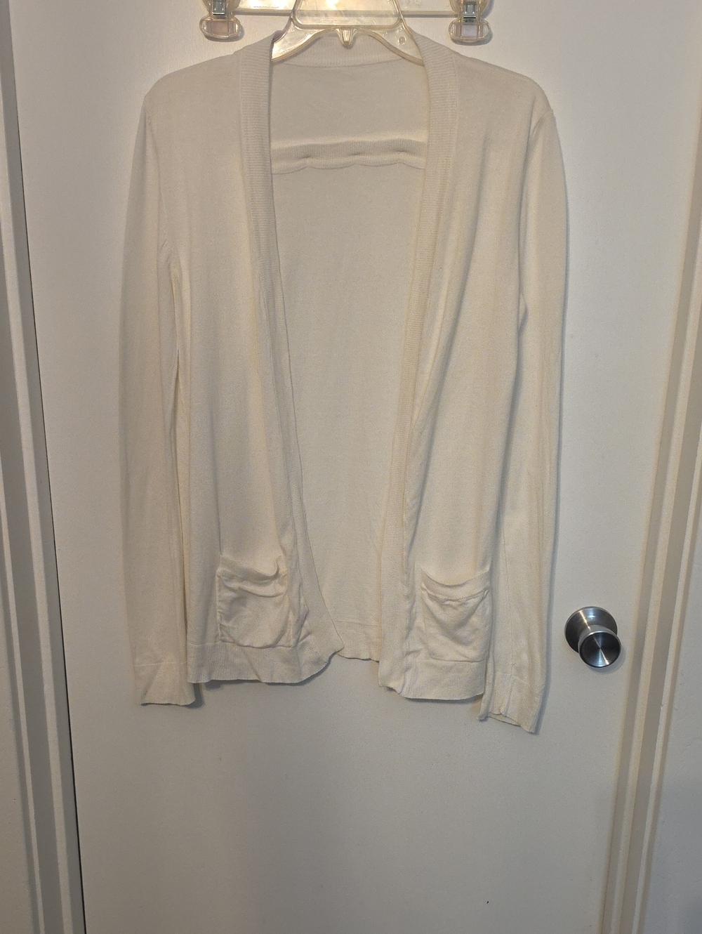 RVCA Women's Cream Open-Front Cardigan with Pockets